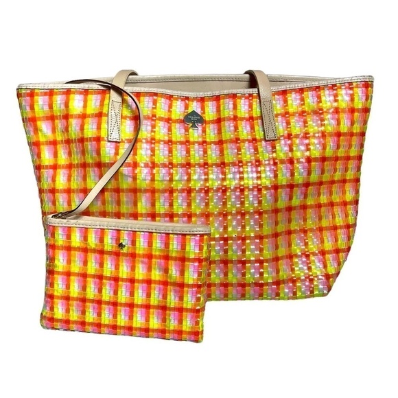 kate spade Handbags - Kate Spade Jelly Grove Woven Tote Bag with Coin Pouch